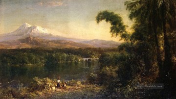  Akt Werke - Figuren in einer ecuadorianischen Landschaft Landschaft Hudson Fluss Frederic Edwin Church